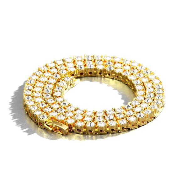 ⭐ Large 24" Cross & Diamond Infinity Necklace With 4mm Diamonds 18k Gold Pltd ⭐ - Picture 6 of 8